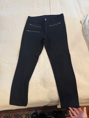 Parker Black Skinny Ponte Pants with Zip Pockets